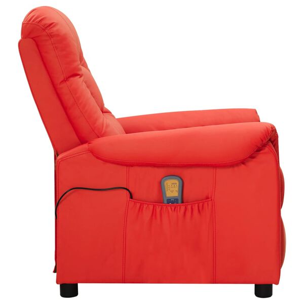 vidaXL Fauteuil de massage Rouge Similicuir