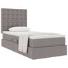 vidaXL Lit avec rangement et matelas Taupe 90 x 190 cm Polyester