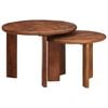 vidaXL Tables basses gigognes 2 pcs Marron miel Bois de mangue massif