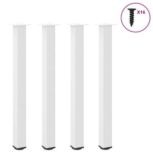 vidaXL Pieds de table de bar 4 pi&egrave;ces Blanc 100-102 cm Acier