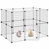 vidaXL Cage animaux de compagnie à 20 panneaux et porte Noir 35x35 cm