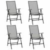 vidaXL Chaises pliables en maille lot de 4 Acier Anthracite