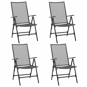 vidaXL Chaises pliantes en maille, lot de 4, acier anthracite