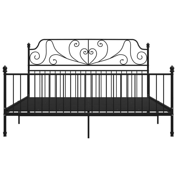 vidaXL Cadre de lit sans matelas noir m&eacute;tal 180x200 cm