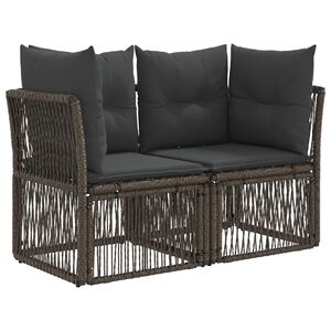 vidaXL Canap&eacute; de jardin 2-Nombre de places Gris polyrotin