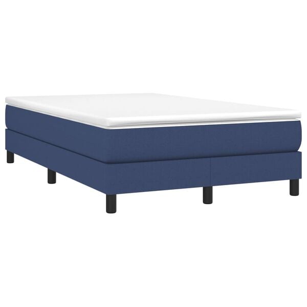 vidaXL Sommier &agrave; lattes de lit avec matelas Bleu 120x200 cm Tissu