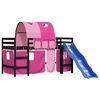 vidaXL Lit mezzanine enfants avec tunnel sans matelas rose 90x190 cm