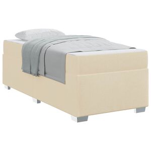 vidaXL Cadre de lit avec matelas Cr&egrave;me 80 x 200 cm tissu