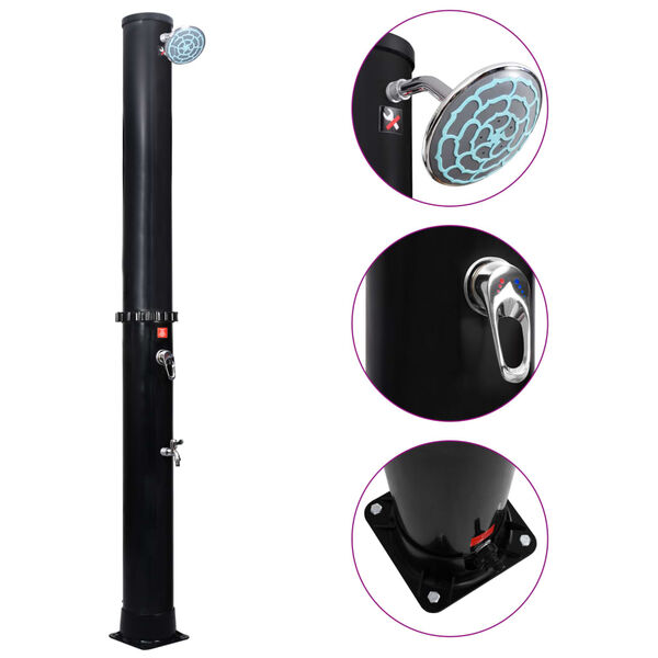 vidaXL Douche solaire d'ext&eacute;rieur avec pomme de douche et robinet 40 L