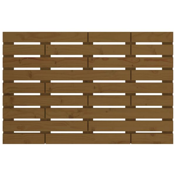 vidaXL T&ecirc;te de lit murale Marron miel 96x3x63 cm Bois massif de pin