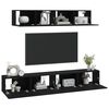 vidaXL Ensemble de meubles TV 4 pcs Noir Bois d'ing&eacute;nierie