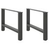 vidaXL Pieds de table basse Anthracite 2 pi&egrave;ces 70 x (42-43) cm Acier