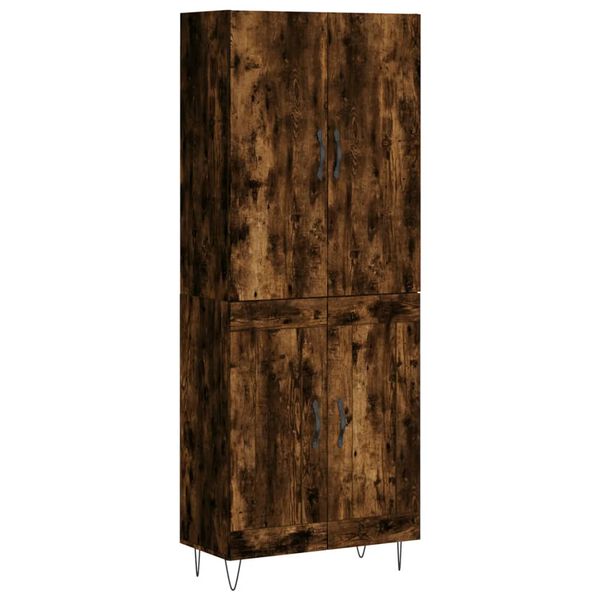 vidaXL Buffet haut Ch&ecirc;ne fum&eacute; 69,5x34x180 cm Bois d'ing&eacute;nierie