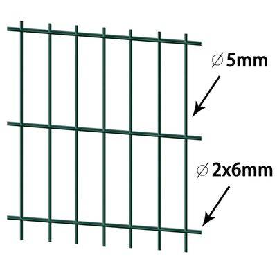 vidaXL Panneaux et poteaux de clôture 2D pour jardin 2008x2230 mm 4 m
