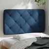 vidaXL Coussin de t&ecirc;te de lit bleu 90 cm tissu