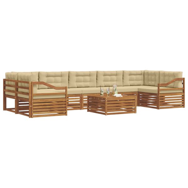 vidaXL Ensemble de canap&eacute;s d'ext&eacute;rieur 8 pcs Naturel et Beige