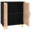 vidaXL Buffet Noir 60x30x70 cm Bois de pin massif et rotin naturel