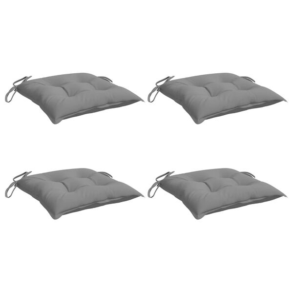 vidaXL Coussins de chaise lot de 4 gris 40x40x7 cm tissu oxford