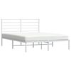 vidaXL Cadre de lit m&eacute;tal sans matelas et t&ecirc;te de lit blanc 140x190 cm