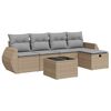 vidaXL Salon de jardin avec coussins 6 pcs beige r&eacute;sine tress&eacute;e