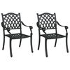 vidaXL Chaise de jardin 2 pcs Noir 56 x 55 x 92,5 cm Aluminium