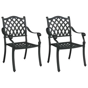 vidaXL Chaise de jardin 2 pcs Noir 56 x 55 x 92,5 cm Aluminium