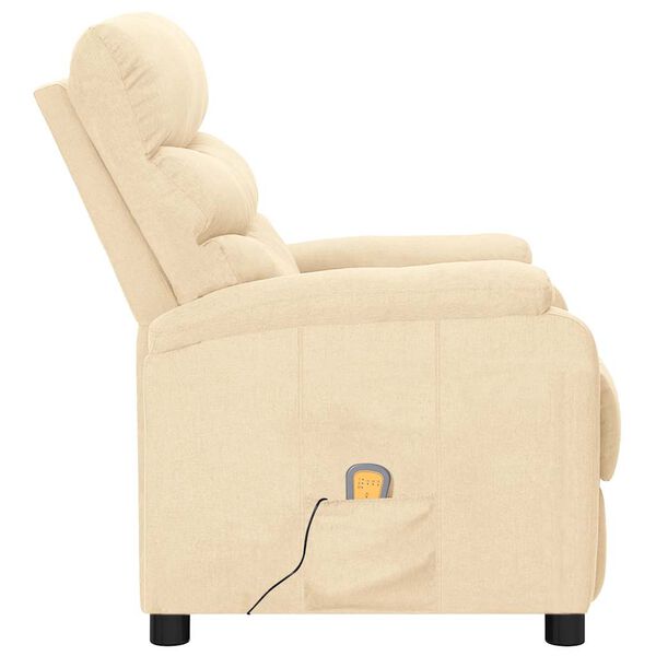vidaXL Fauteuil de massage Crème Tissu