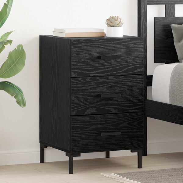 vidaXL Cabinet de chevet Ch&ecirc;ne noir 40 x 40 x 66 cm Bois d'ing&eacute;nierie