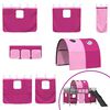 vidaXL Lit mezzanine pour enfants Noir et rose 79,5 x 200 cm M&eacute;tал
