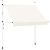 vidaXL Auvent manuel r&eacute;tractable 250 cm Cr&egrave;me