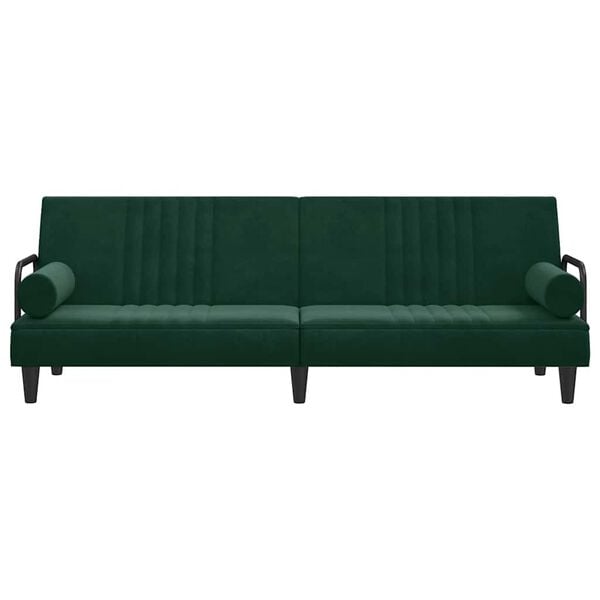 vidaXL Canap&eacute;-lit avec accoudoirs vert fonc&eacute; velours