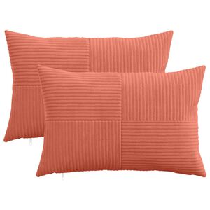 vidaXL Housse de coussin 2 pc ALMELO Rouge orange 30 x 50 cm