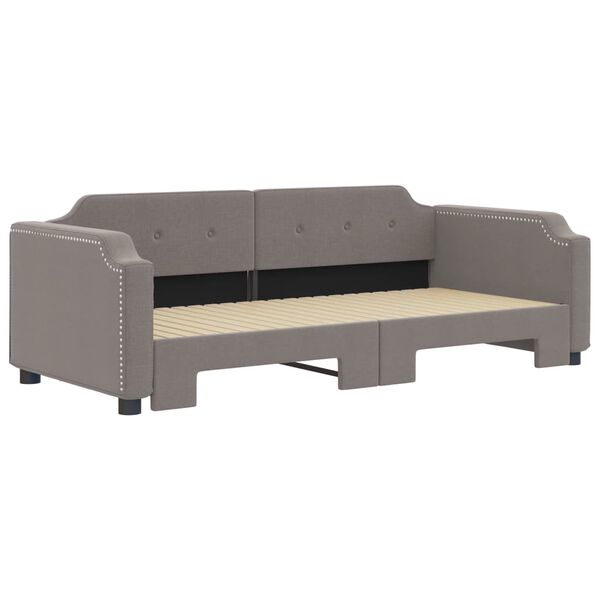 vidaXL Lit de jour avec gigogne sans matelas taupe 90x200 cm