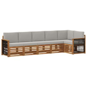 vidaXL Ensemble de canap&eacute;s d'ext&eacute;rieur 5 pc Naturel et gris clair