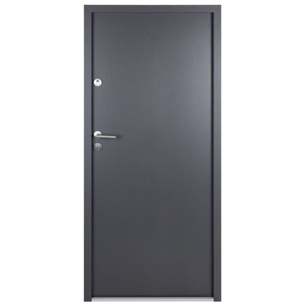 vidaXL Porte d'entr&eacute;e anthracite 90x200 cm aluminium