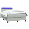 vidaXL Sommier &agrave; lattes de lit et matelas et LED gris clair 120x220cm velours