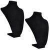 Pr&eacute;sentoir buste d'exposition pour colliers en flanelle 2 pcs