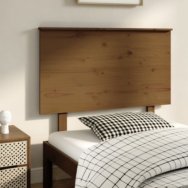 vidaXL T&ecirc;te de lit Marron miel 104x6x82,5 cm Bois massif de pin