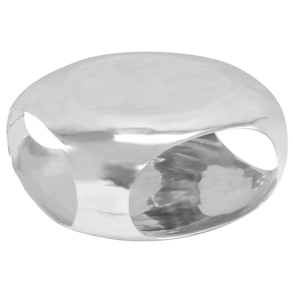 vidaXL Table basse Aluminium moul&eacute; 70x70x32 cm Argent&eacute;