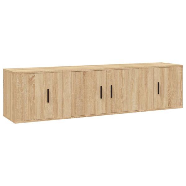 vidaXL Ensemble de meubles TV 3 pcs Ch&ecirc;ne sonoma Bois d'ing&eacute;nierie