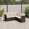 vidaXL Salon de jardin avec coussins 5 pcs marron r&eacute;sine tress&eacute;e