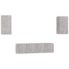 vidaXL Ensemble de meubles TV 4 pcs Gris b&eacute;ton Bois d'ing&eacute;nierie