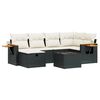 vidaXL Salon de jardin 7 pcs avec coussins noir r&eacute;sine tress&eacute;e
