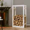 vidaXL Support pour bois de chauffage Blanc 60x25x100 cm Bois de pin
