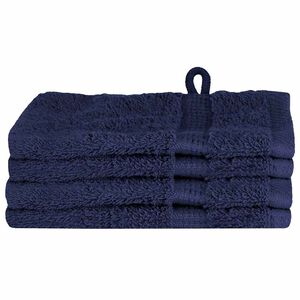 vidaXL Serviette Invit&eacute; SOLUND 4 pi&egrave;ces Bleu marine 15 x 21 cm 550 gsm