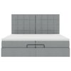 VidaXL Cadre de lit ottoman et matelas gris clair 200x200cm tissu
