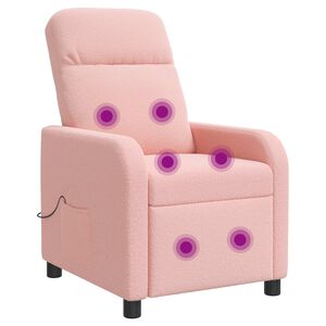 vidaXL Fauteuil de massage inclinable Rose Boucl&eacute;