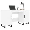 vidaXL Bureau blanc 140x50x75 cm bois d'ingénierie