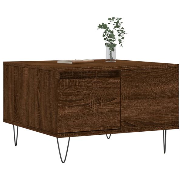 vidaXL Table basse chêne marron 55x55x36,5 cm bois d'ingénierie