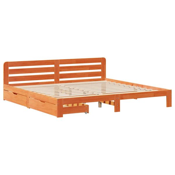 vidaXL Cadre de lit sans matelas cire marron 180x200cm bois pin massif